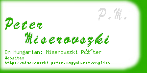 peter miserovszki business card